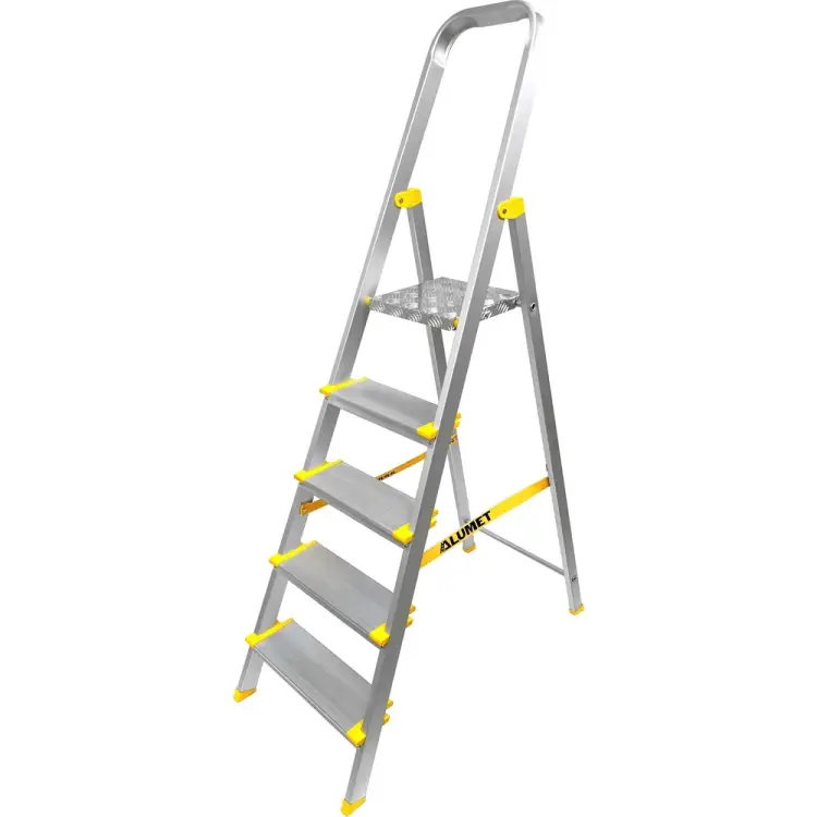 Профессиональная алюминиевая анодированная стремянка Алюмет АS705 Профессиональная алюминиевая анодированная стремянка Алюмет АS705