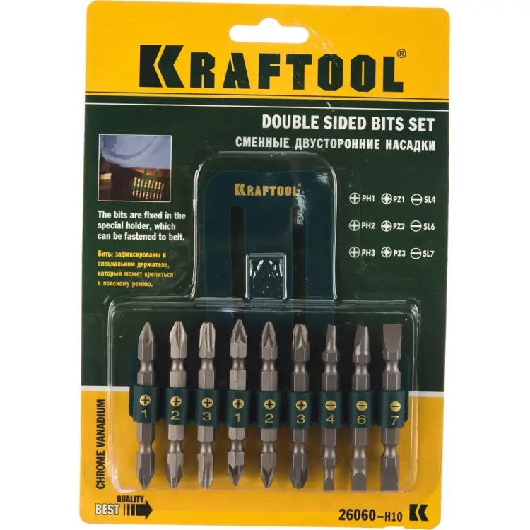 Набор бит KRAFTOOL 26060-H10 Набор бит KRAFTOOL 26060-H10