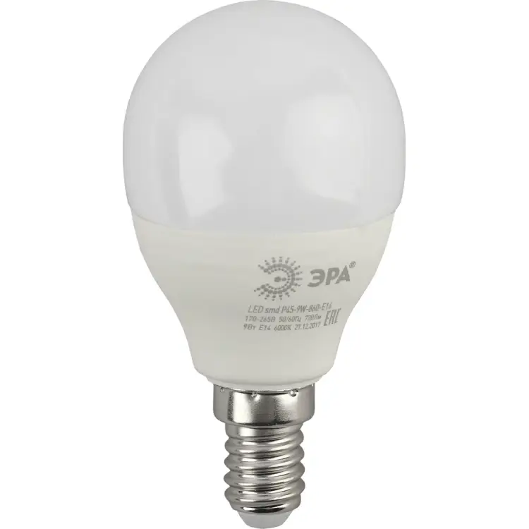 Светодиодная лампа ЭРА LED P45-9W-860-E14 Б0031411