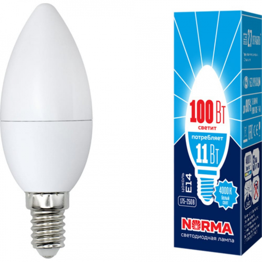 Светодиодная лампа Volpe LED-C37-11W/NW/E14/FR/NR