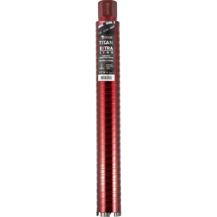 Сегментное алмазное сверло по армированному бетону Diam Extra Line Titan САСС 62x450x4 мм, 1 1/4UNC 313033 Сегментное алмазное сверло по армированному бетону Diam Extra Line Titan САСС 62x450x4 мм, 1 1/4UNC 313033