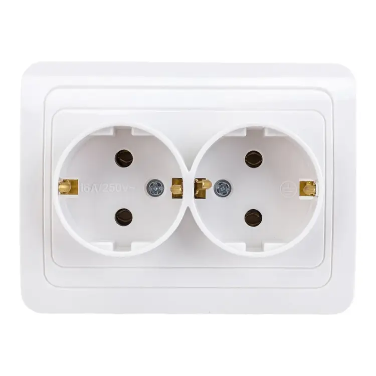 Двухместная розетка Smartbuy Марс SBE-02w-16-S2-Z-c