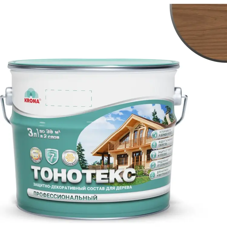 Защитно-декоративный состав для дерева KRONA Тонотекс 66339508