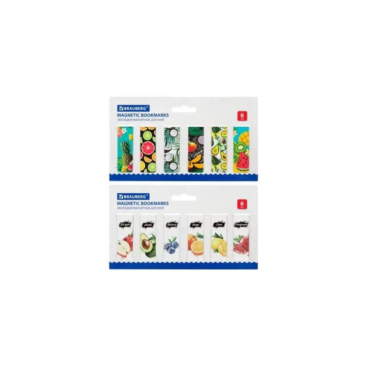 Набор магнитных закладок для книг BRAUBERG FRUITS 113173