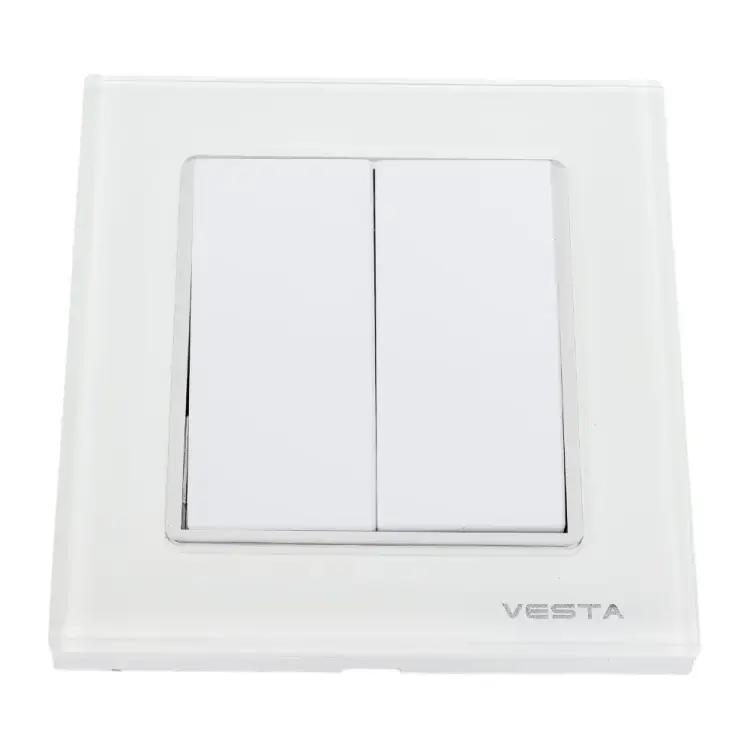 Двухклавишный выключатель Vesta Electric Exclusive White FVK050102BEL