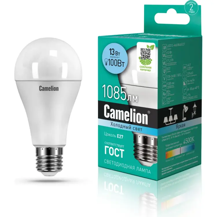 Светодиодная лампа Camelion LED13-A60/845/E27 12046 Светодиодная лампа Camelion LED13-A60/845/E27 12046