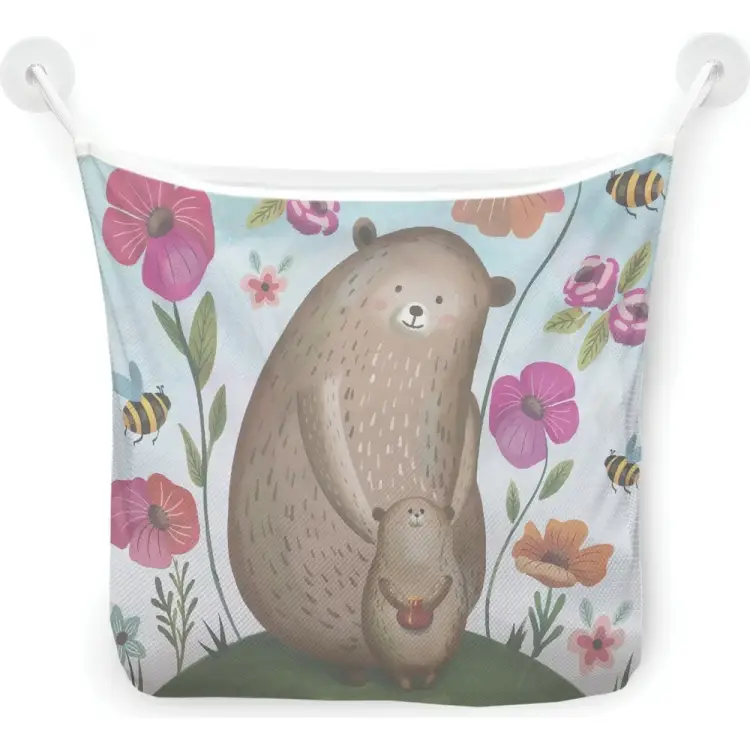 Настенная сетка-органайзер для ванной для игрушек JOYARTY Мама медведица и медвежонок tgb_378650