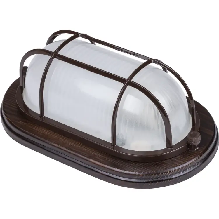 Светильник TDM ELECTRIC НПБ1402 венге, овал, с решеткой 60Вт IP54 SQ0303-0437