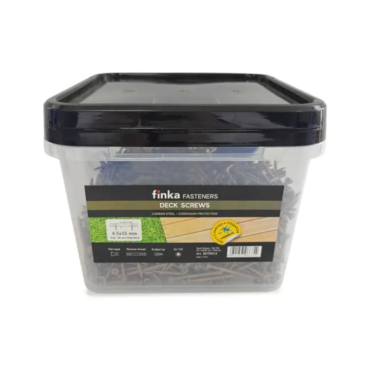 Саморезы для монтажа террас и фасадов Finka Deck Wood Screws 55x4,5 мм, C4, T20 1750 шт. 551750C4