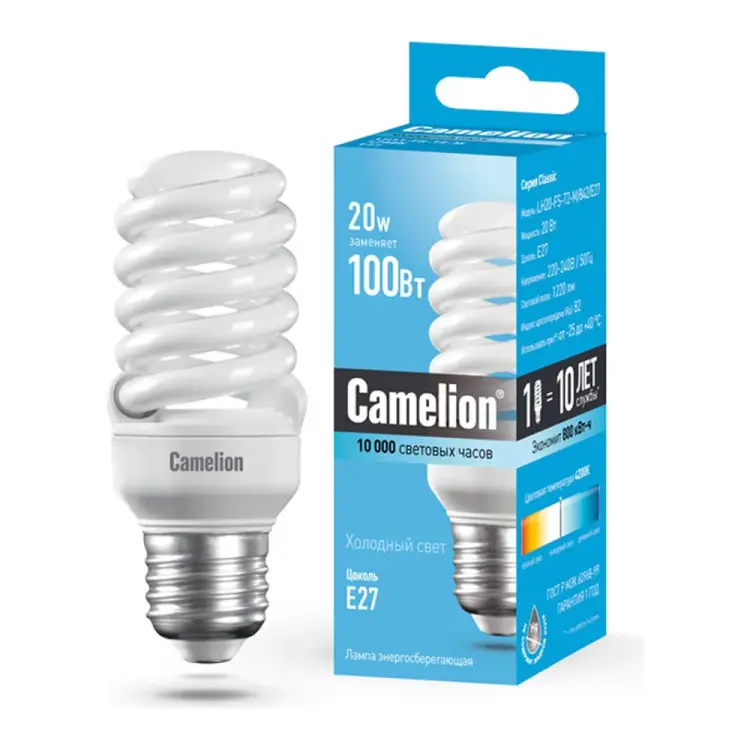 Энергосберегающая лампа Camelion LH20-FS-T2-M/842/E27 10523 Энергосберегающая лампа Camelion LH20-FS-T2-M/842/E27 10523