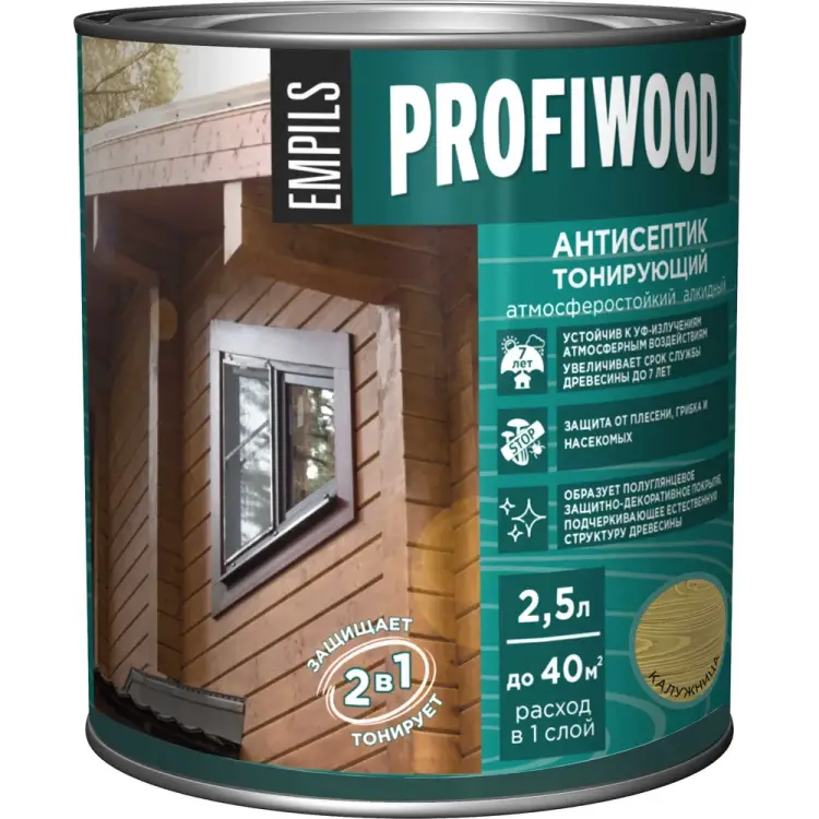Тонирующий атмосферостойкий алкидный антисептик Profiwood 63857