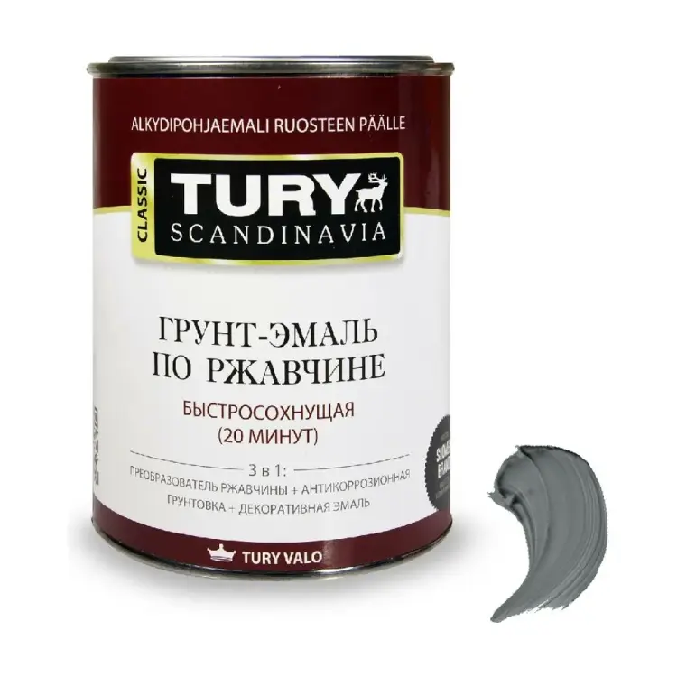 Грунт-эмаль по ржавчине TURY МС-102 T1-00007139