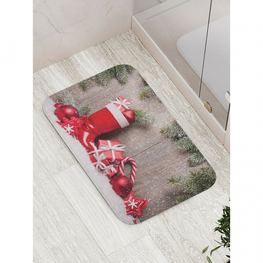 Противоскользящий коврик для ванной, сауны, бассейна JOYARTY Новогодние подарки