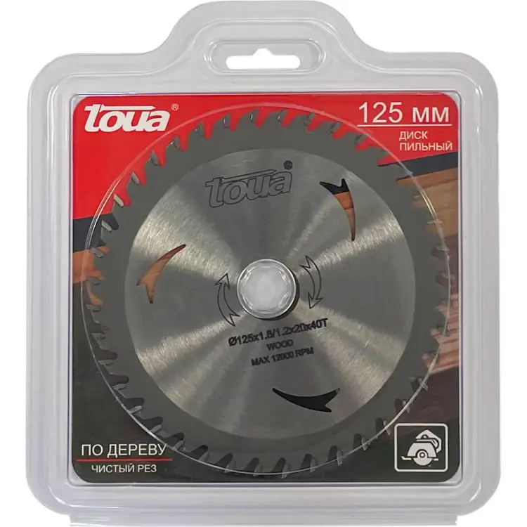 Диск пильный по дереву TOUA TDW1252040