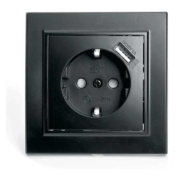 Одноместная розетка STEKKER PST16-9011-03 Эрна 39480