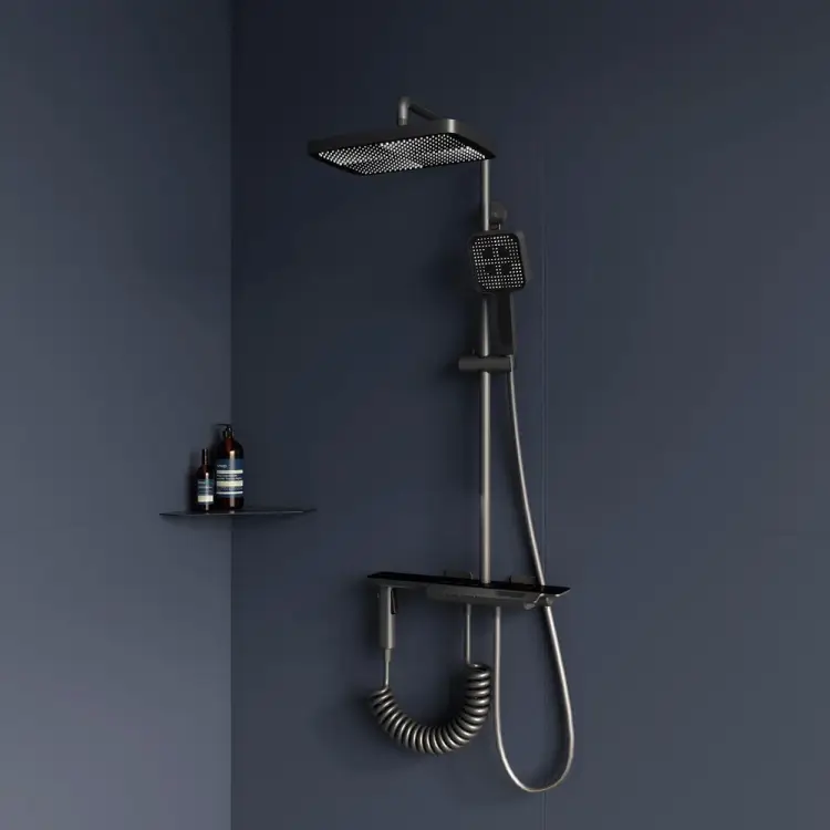 Душевая стойка RGW SP-35-Gr серый, головной душ/термостат (гигиенический душ) 51140135-11