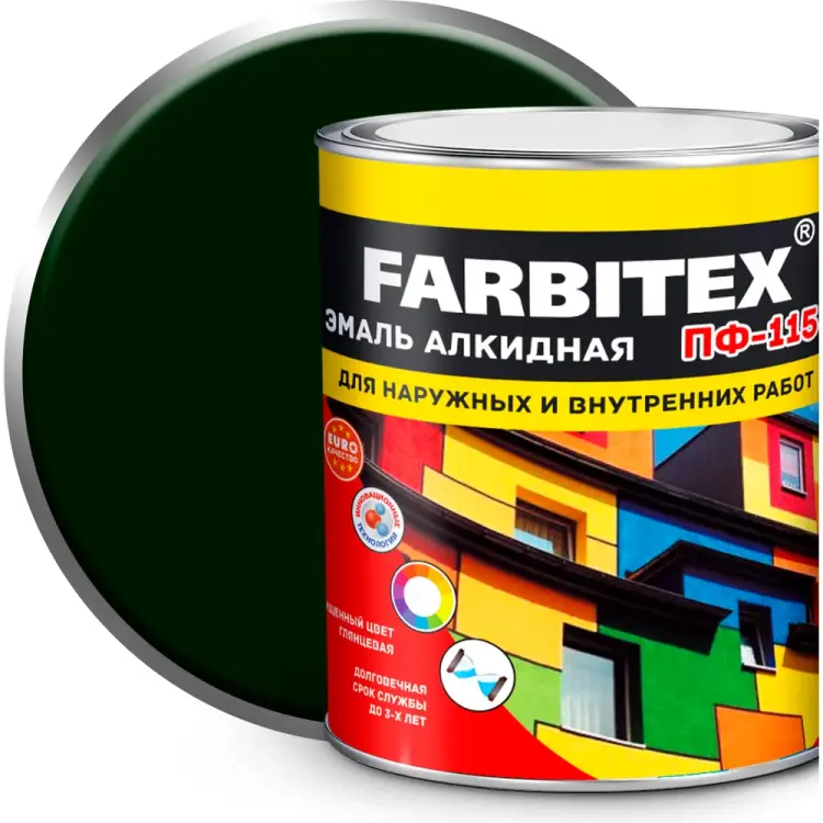 Алкидная эмаль Farbitex ПФ-115 4300006022