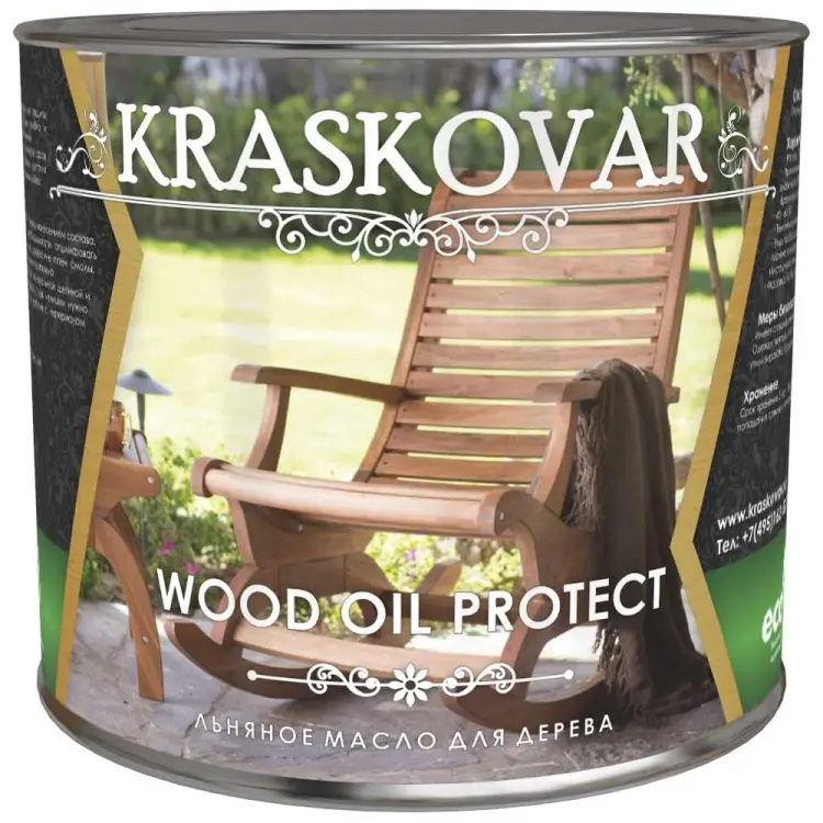 Льняное масло для дерева Kraskovar Wood Oil Protect 1246