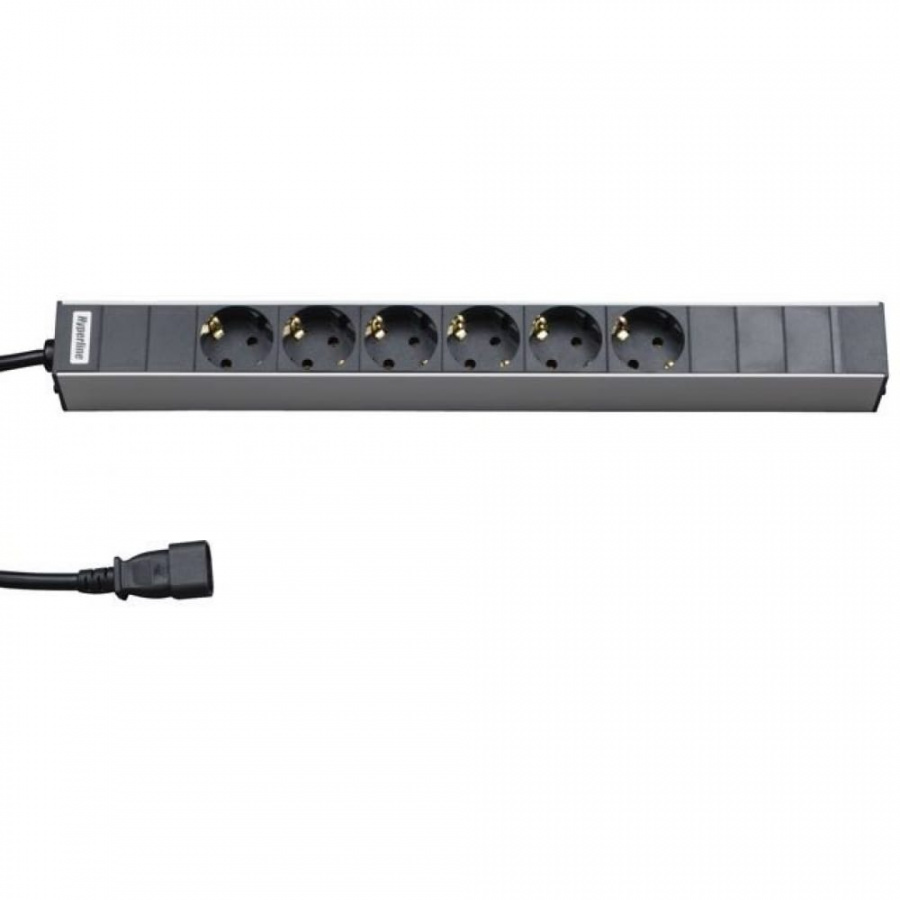 Горизонтальный блок розеток для 19" шкафов Hyperline SHT19-6SH-2.5IEC