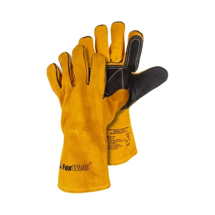 Термостойкие кожаные краги Foxweld Янтарь КС-04 8502