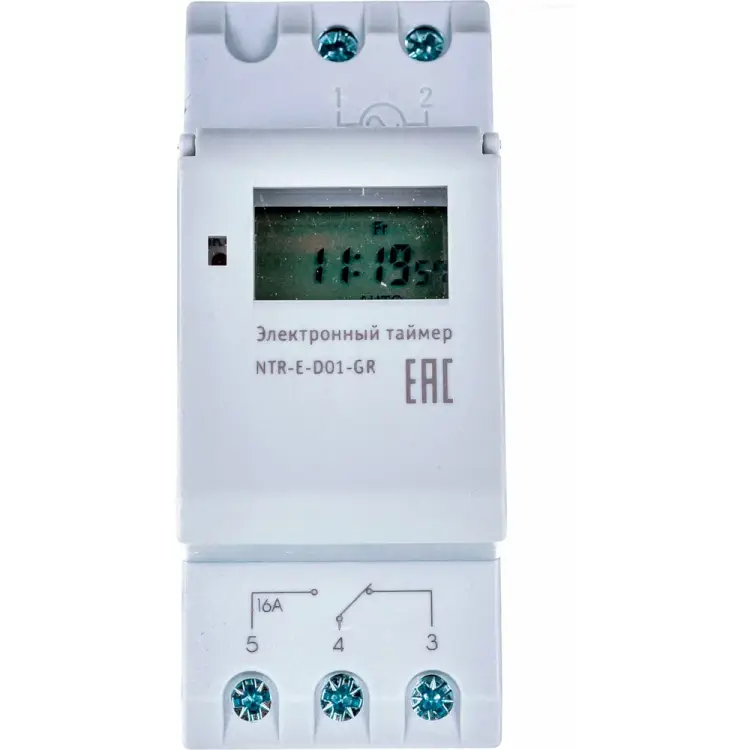Электронный таймер на DIN-рейку Navigator NTR-E-D01-GR 61559