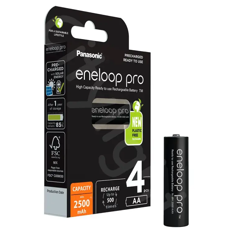 Аккумуляторы Panasonic eneloop pro BK-3HCDE/4BE 6330