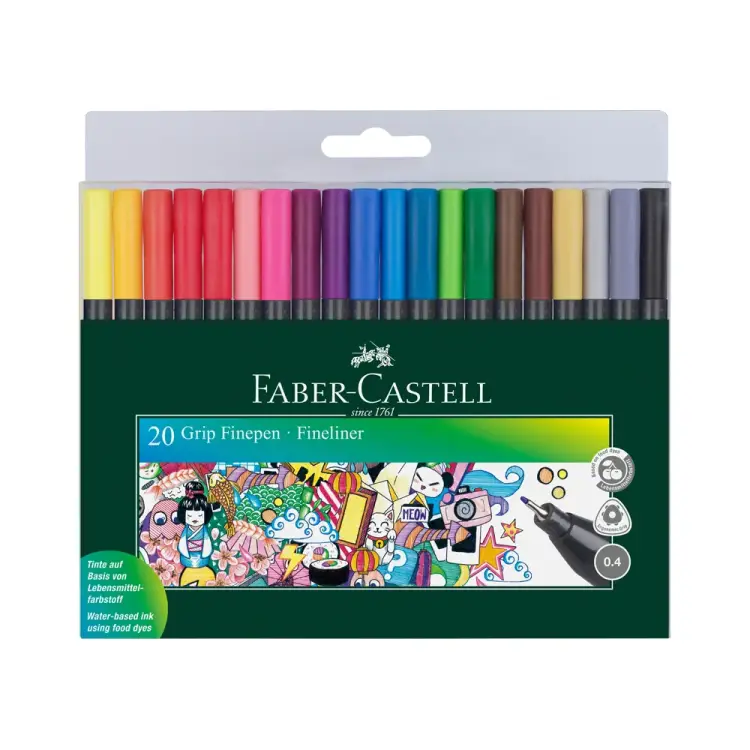 Набор капиллярных ручек Faber-Castell Grip Finepen 151620