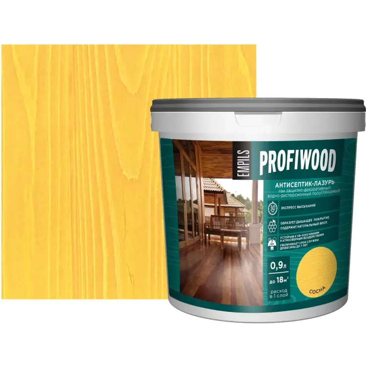 Декоративный атмосферостойкий антисептик-лазурь Profiwood 4022