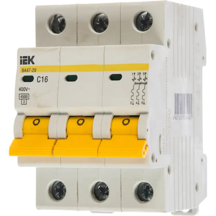 Автомат IEK ВА47-29 3п, C, 16А, 4.5кА MVA20-3-016-C