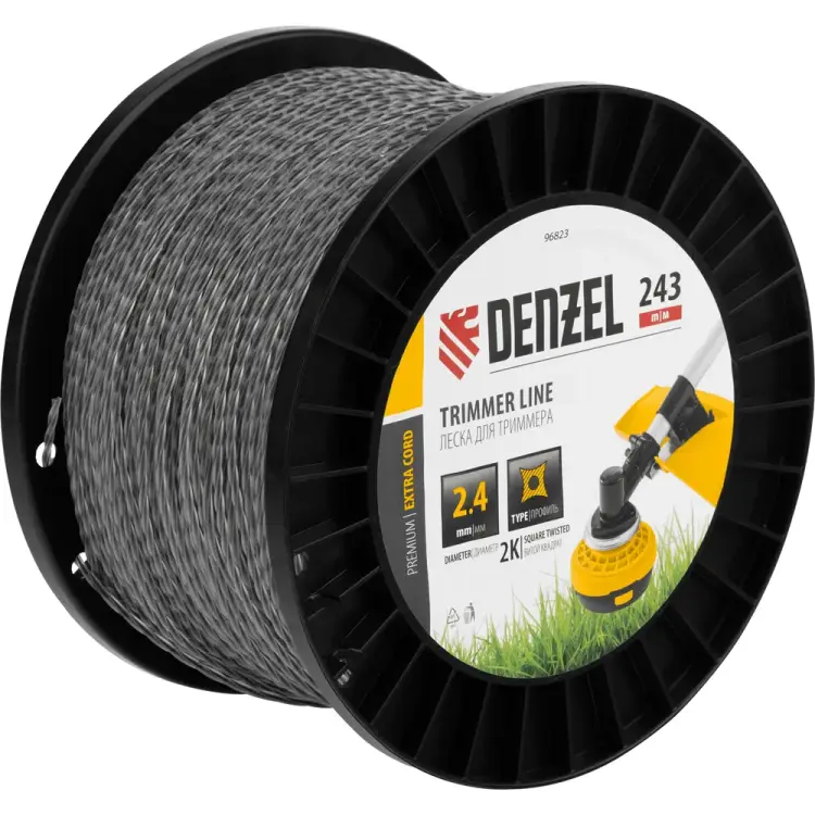 Двухкомпонентная леска для триммера Denzel EXTRA CORD 96823