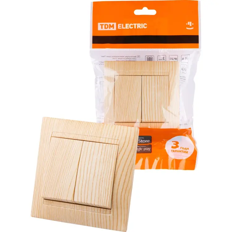 Двухклавишный выключатель TDM ELECTRIC Лама SQ1815-0302