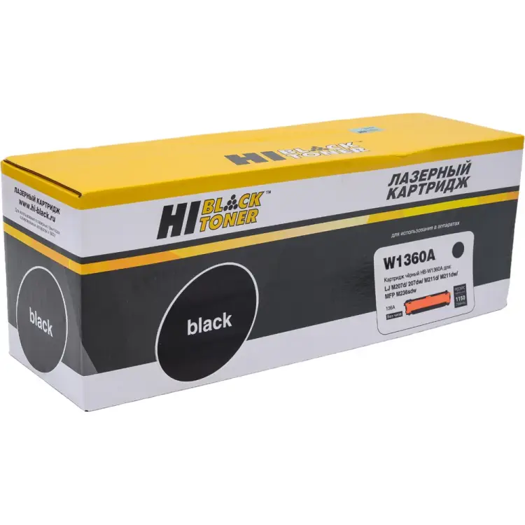 Картридж без чипа Hi-Black W1360A / HP 136A HB-W1360A-NC