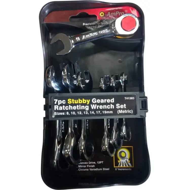 Набор комбинированных трещоточных ключей AmPro T41383
