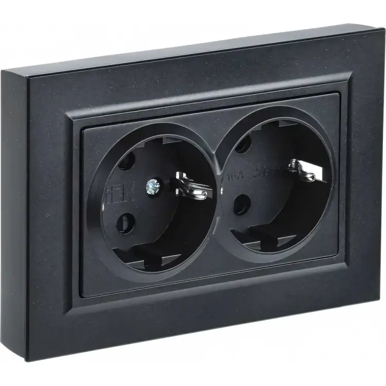 Двухместная розетка IEK Brite рс12-3-брч BR-R21-16-K02-F