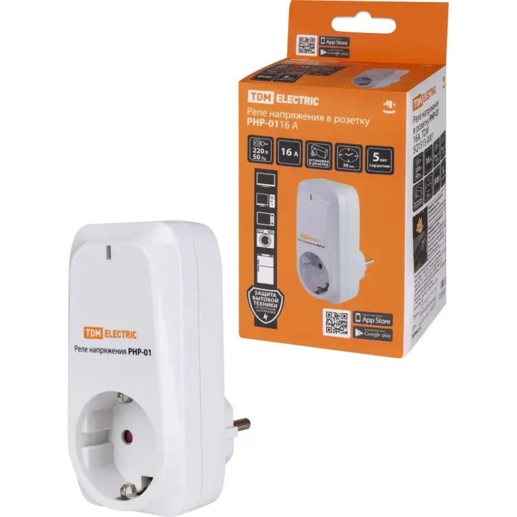 Реле напряжения в розетку TDM ELECTRIC РНР-01 SQ1513-0001