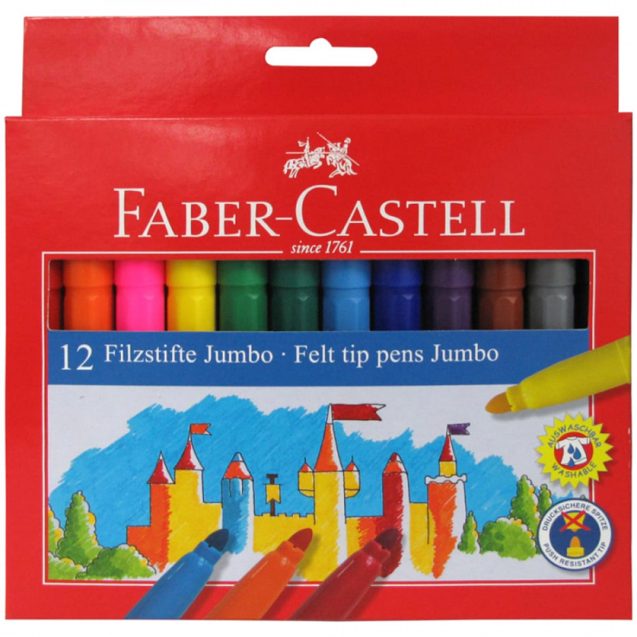 Смываемые фломастеры Faber-Castell Замок Jumbo