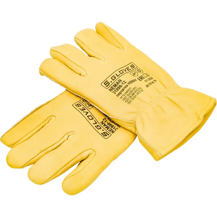 Утепленные кожаные перчатки S. GLOVES NEMAN 31998-12