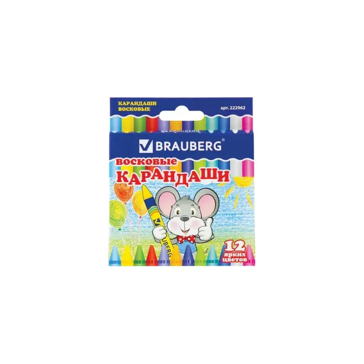 Восковые карандаши BRAUBERG ПИФАГОР 222962