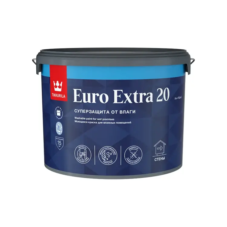 Моющаяся краска для влажных помещений Tikkurila EURO EXTRA 20 700001107