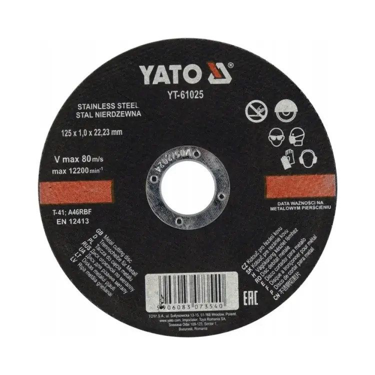 Диск отрезной по нержавеющей стали YATO YT-61025 Диск отрезной по нержавеющей стали YATO YT-61025