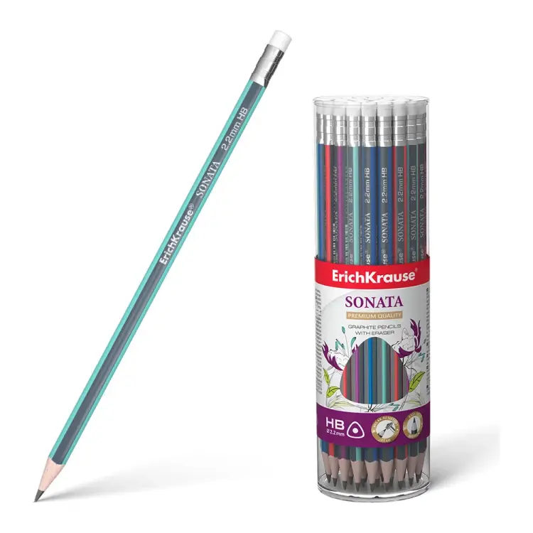 Трехгранный чернографитный карандаш ErichKrause Sonata 45617