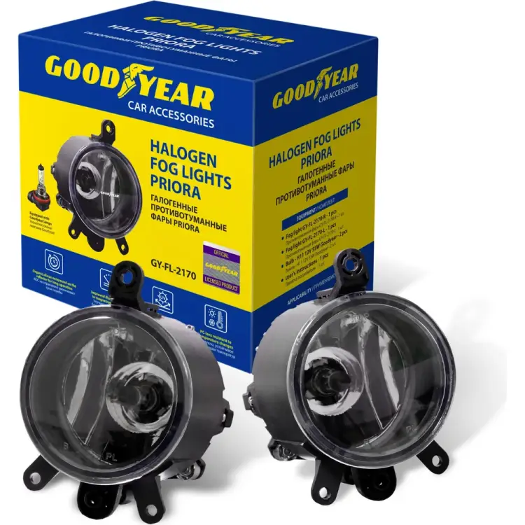 Галогенные противотуманные фары Priora Goodyear GY-FL-2170-R GY019003