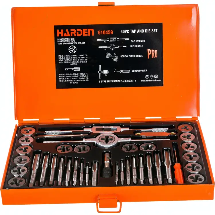 Профессиональный набор метчиков и плашек Harden 610459