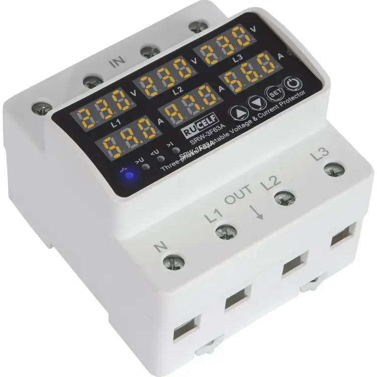 Трехфазное реле напряжения RUCELF SRW-3F63A КА-00009131