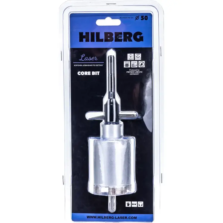 Алмазная коронка по бетону Hilberg Laser HM250
