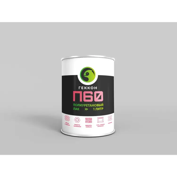 Универсальный глянцевый полиуретановый лак Gekkon Геккон П60 p601