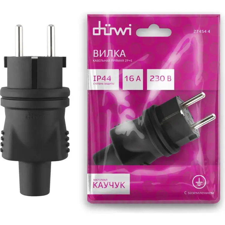 Каучуковая прямая вилка duwi 27454 4