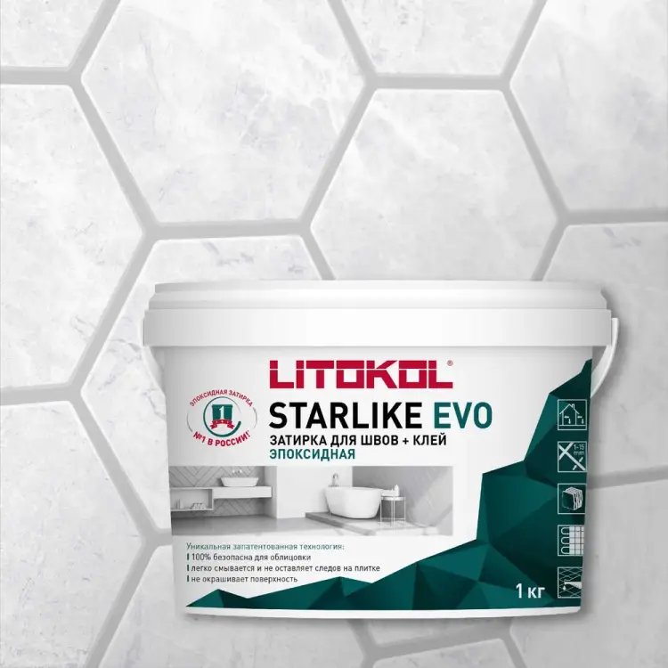 Эпоксидный состав для укладки и затирки мозаики LITOKOL STARLIKE EVO S.105 BIANCO TITANIO 485130002 Эпоксидный состав для укладки и затирки мозаики LITOKOL STARLIKE EVO S.105 BIANCO TITANIO 485130002