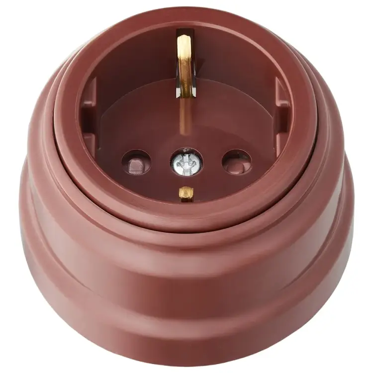 Одноместная розетка BYLECTRICA РЕТРО РА16-0206 коричневый