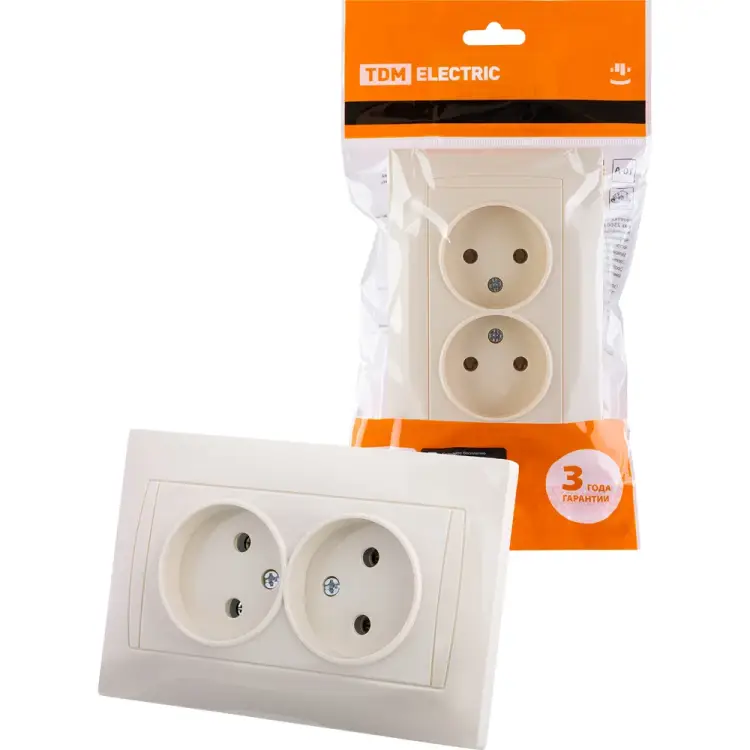 Двойная розетка TDM ELECTRIC Лама SQ1815-0124